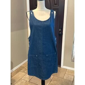 Vintage 90s 100% Cotton Denim Jumper Dress